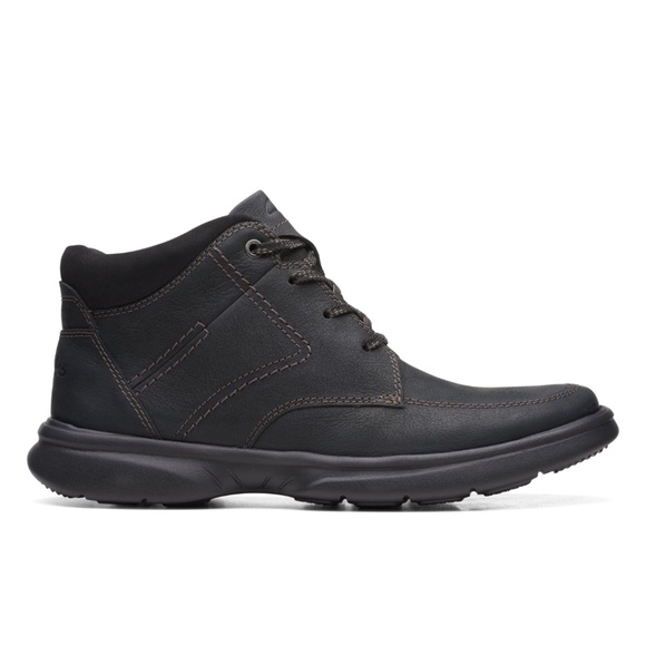 Mens Clarks Bradley Mid Boot  in Black Leather. 26168659 - Picture 1 of 7